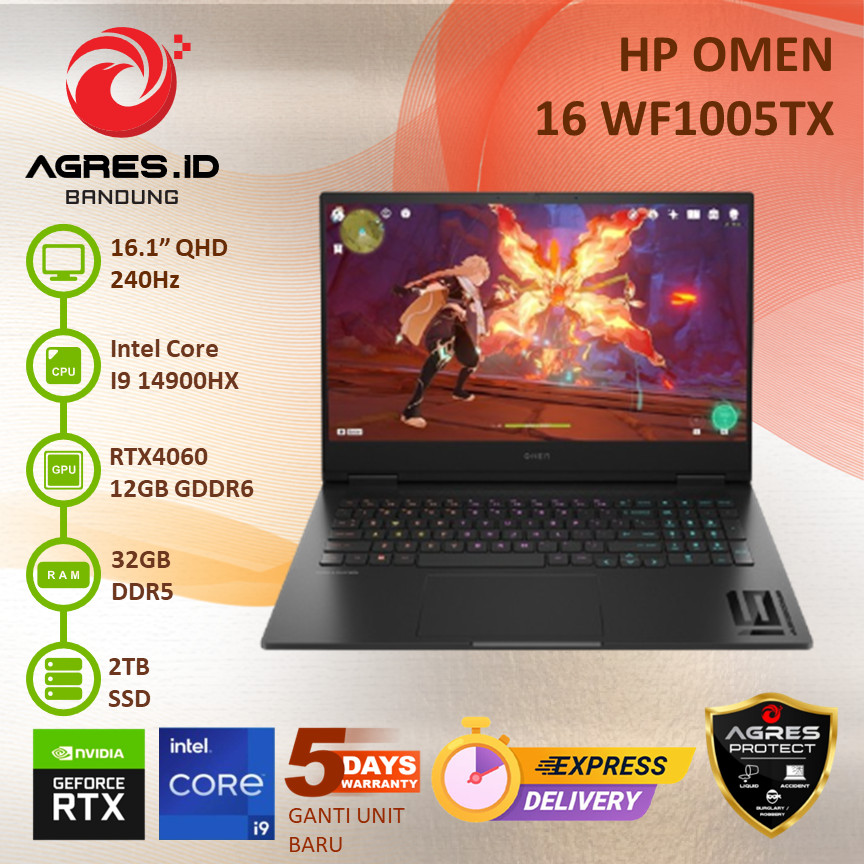 HP OMEN 16 WF1005TX I9 14900HX RTX4080 32GB 2TB 16.1" QHD 240HZ