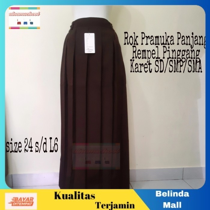 

⭐COD⭐ DISKON Rok sekolah panjang rempel PRAMUKA/COKLAT SD/SMP/SMA 24 25