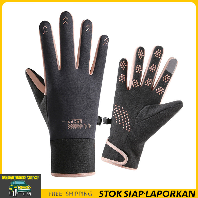 Sarung tangan Motor -gloves Pria Anti slip Touch screen Musim Dingin Hangat Mendaki epeda Gunung Rac