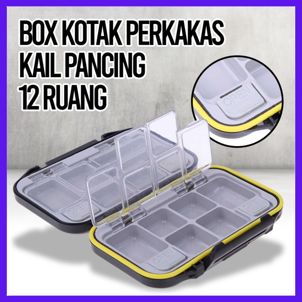 inovasi_tani-Box Kotak Perkakas Kail Pancing 12 Ruang Box Kotak Perkakas Kail Pancing 12 Ruang / Aks