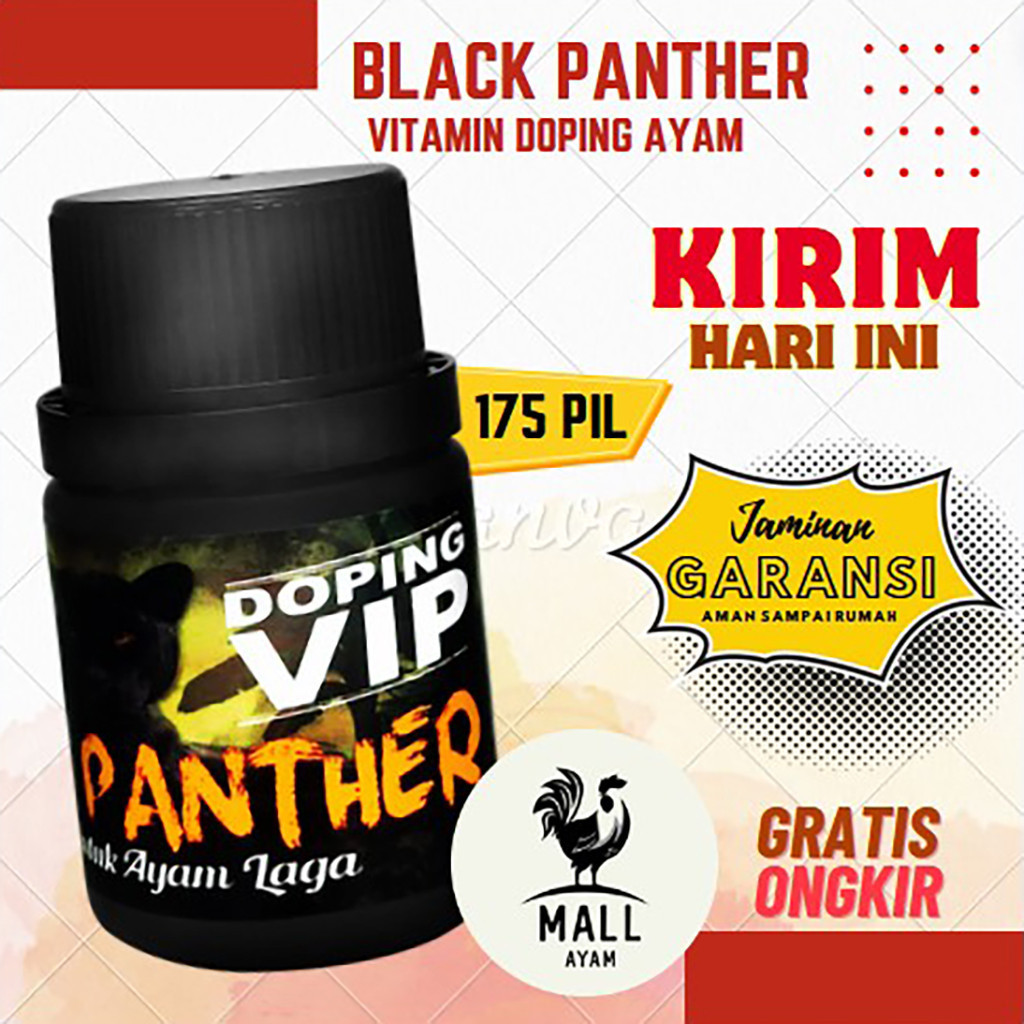 AYAM MALL Doping Vip Black Panther Pil Kapsul Vitamin Obat Ayam Laga Meningkatkan Stamina Kuatkan Ot