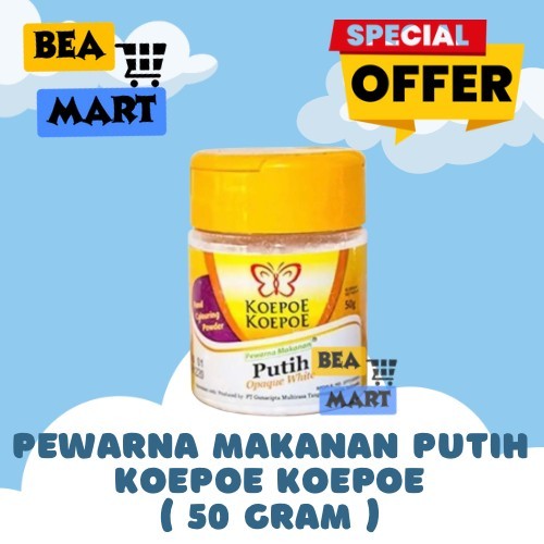 

Pewarna Makanan Putih / Opaque White Koepoe Koepoe 50gr | Pemutih Makanan Bubuk Food Coluring Kupu Kupu 50 g gram