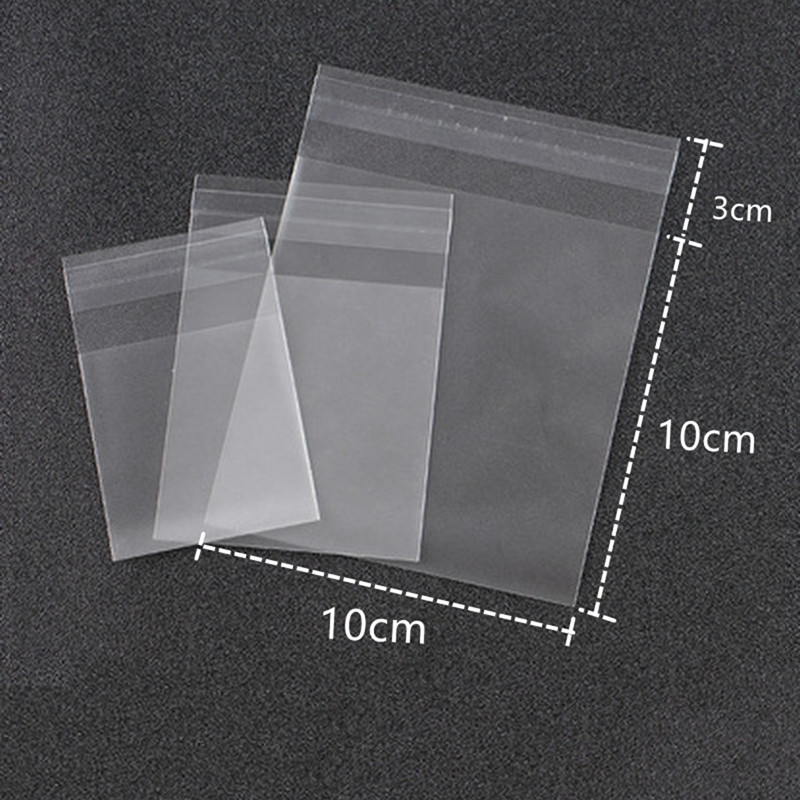 

100 piece PE translucent cellophane candy bag self-adhesive white candy cookie gift bag for weddings, birthday parties, baking