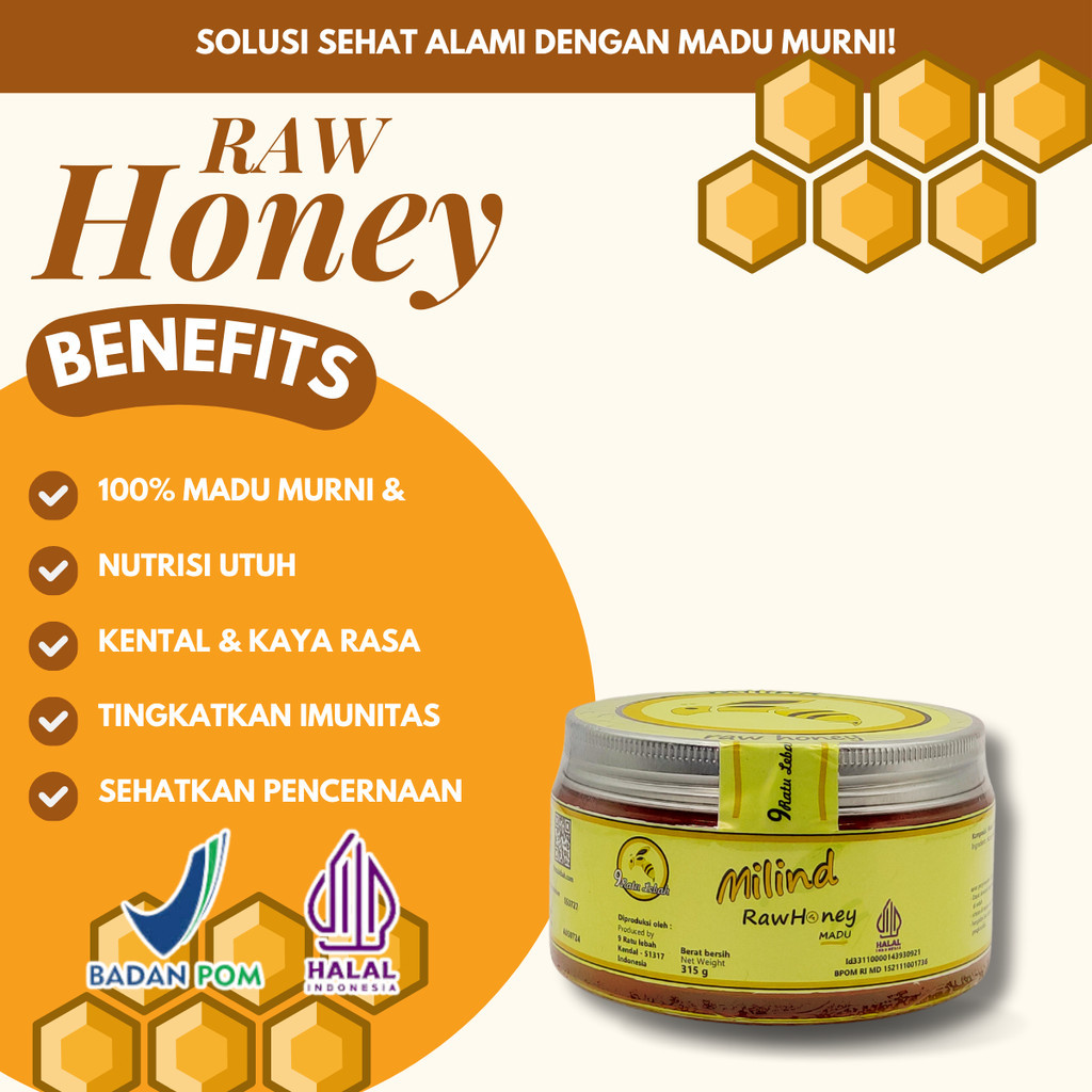 

Madu Asli Murni Raw Honey 100% Natural Tanpa Campuran 315g