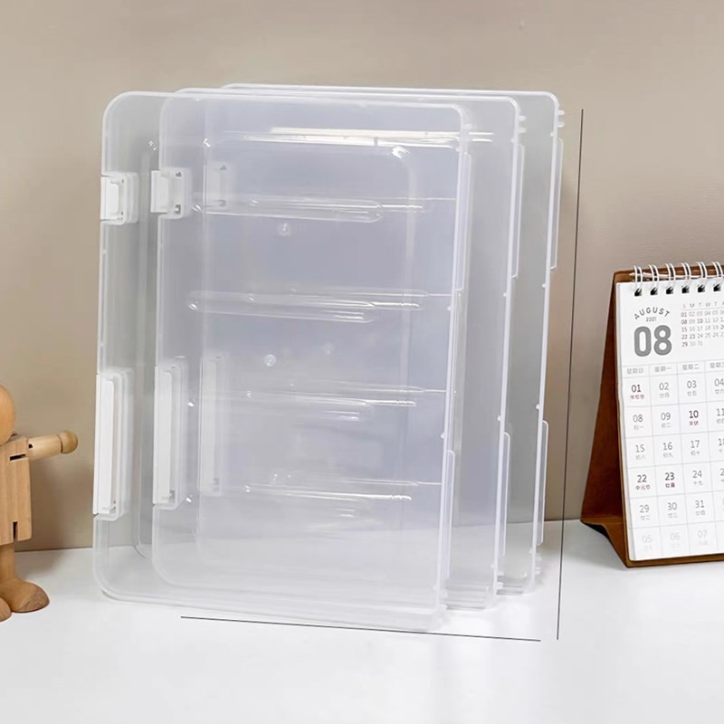

A4 File Storage Box Transparent File Contract Classification Bills Sorting Office Document Case Organizer Supplies Dustproof Box