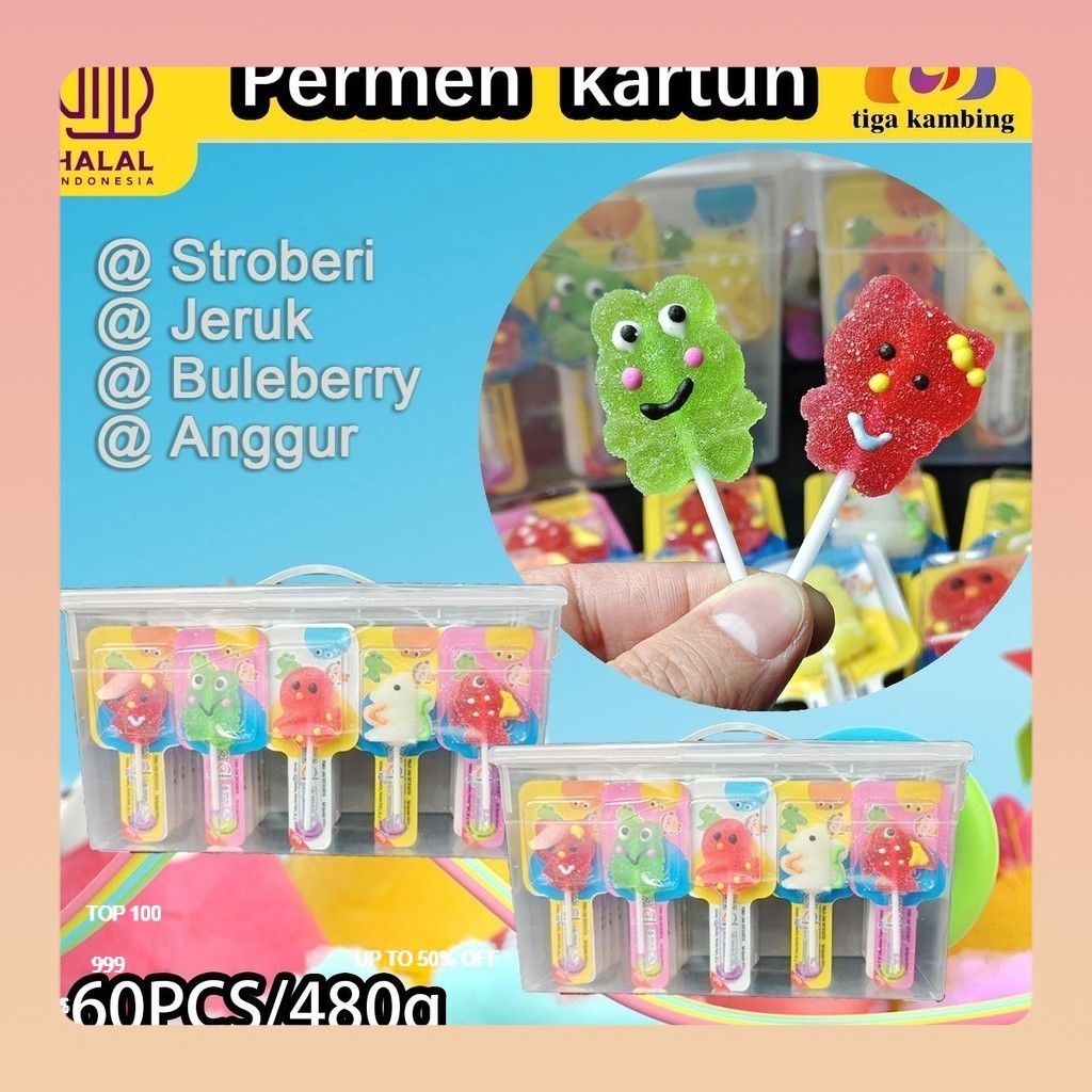 

[Pengiriman 24 jam] Halal 1 Box 30 Pcs Permen Kartun Rasa Stroberi Jeruk Manis Apel Hijau Anggur Lemon Camilan Halal Cocok untuk Relaksasi dan Kumpul Kumpul Dikemas Praktis Snack Food Cemilan Kering Viral 2025 Recommended Murah Enak Halalan Toyyiban