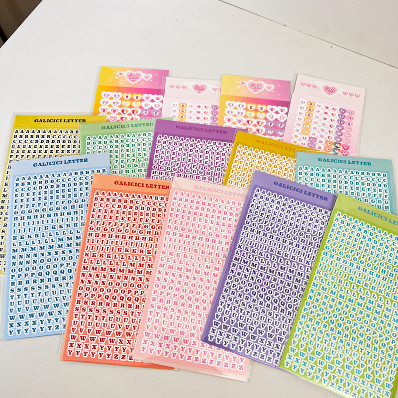 

SKYSONIC Number & Letter Series Full Set Journal Stickers Decor Scrapbooking Materials Stationery Postcards Sticker Suppli