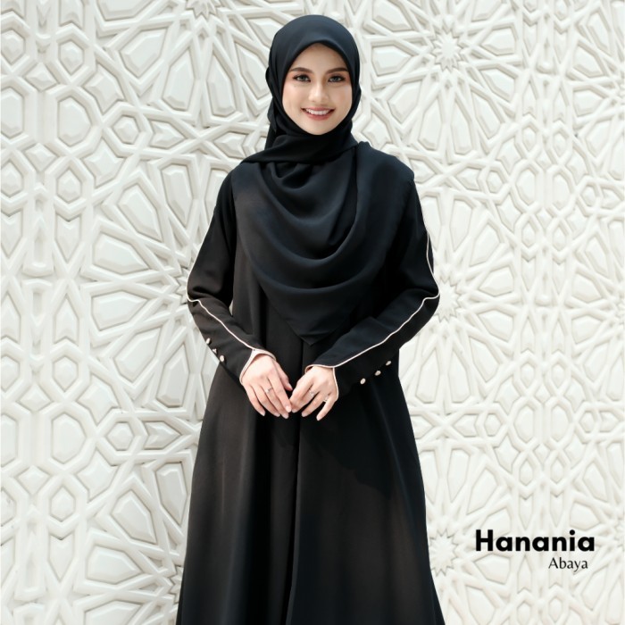 KUPNAD Abaya Polos  - Hanania Abaya Black - Black, L