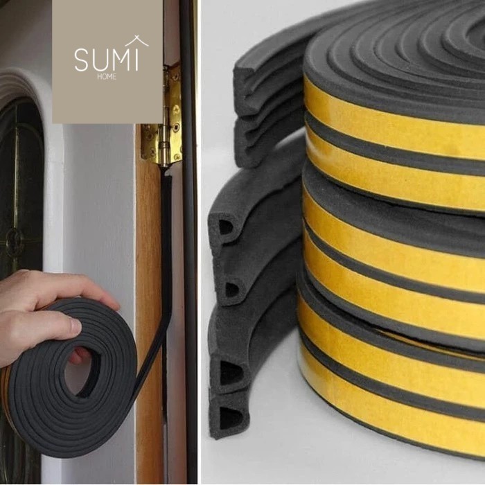 【 SUMI 】Penutup Celah Samping Celah Pintu Lis Strip Door Noise Insulation Rubber Sealing Tape tebal