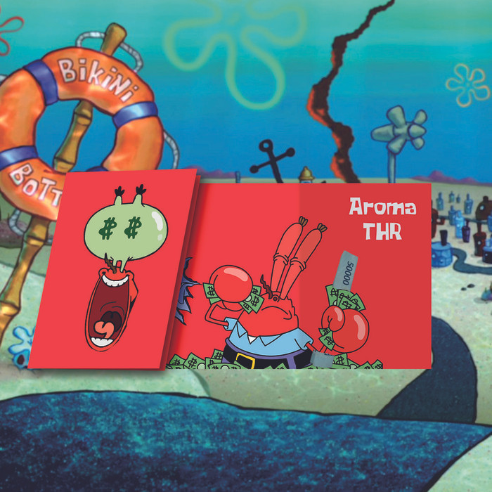 

MUMPUNG PROMO Kartu THR / THR Card Amplop Lebaran Idul Fitri SpongeBob Edition - 50 Pcs, Request Gambar TERLARIS