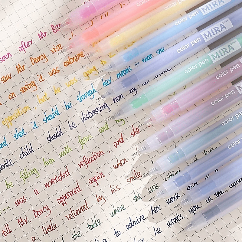 

0.5mm Pena Gel Pena Jurnal Warna Transparan Matte Lucu morandi journal pulpen aesthetic-Hibio Present