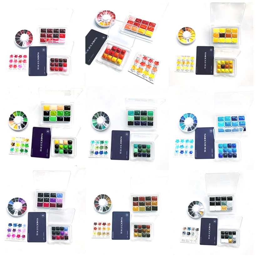 

Japanese Holbein watercolor paint blue/green/purple/red/yellow/brown series acuarelas 0.5ml/1ml/2ml painting art supplie