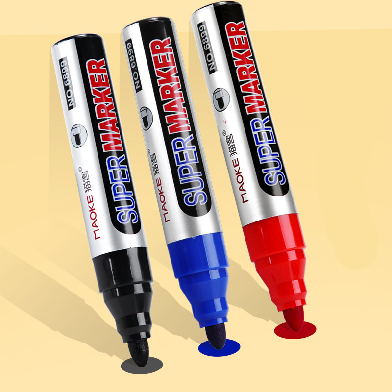 

1pcs Big Waterproof Marker Pen 4mm Write Point Poster Oil Advertising/Graffiti Mark Pen Black Red Blue Paint Markers