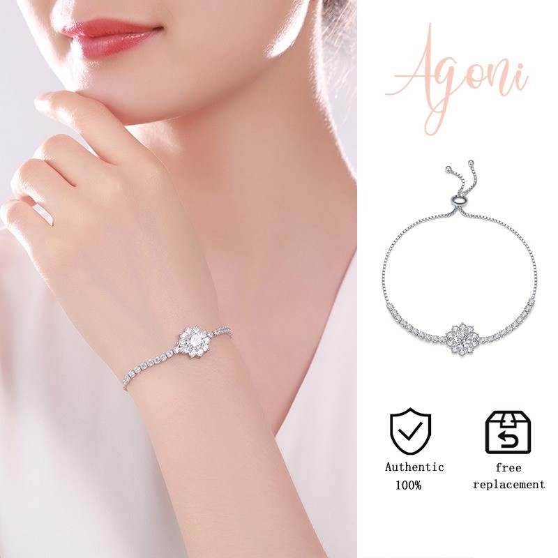 Fashion Light Mewah Bertatahkan Gelang Bunga Matahari Dua Karat Perhiasan Tarik Berlian