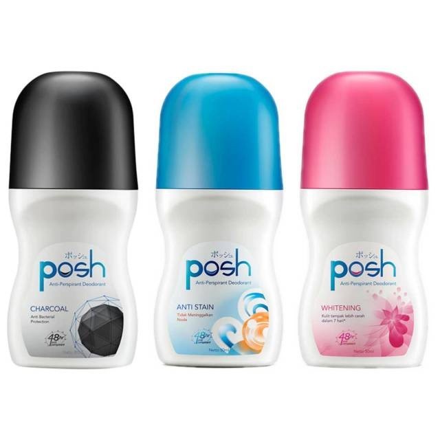 3 pcs POSH Roll On Deodorant Anti-Pespirant 50mL [NEW] - FA43 ketiak SEMBAKO