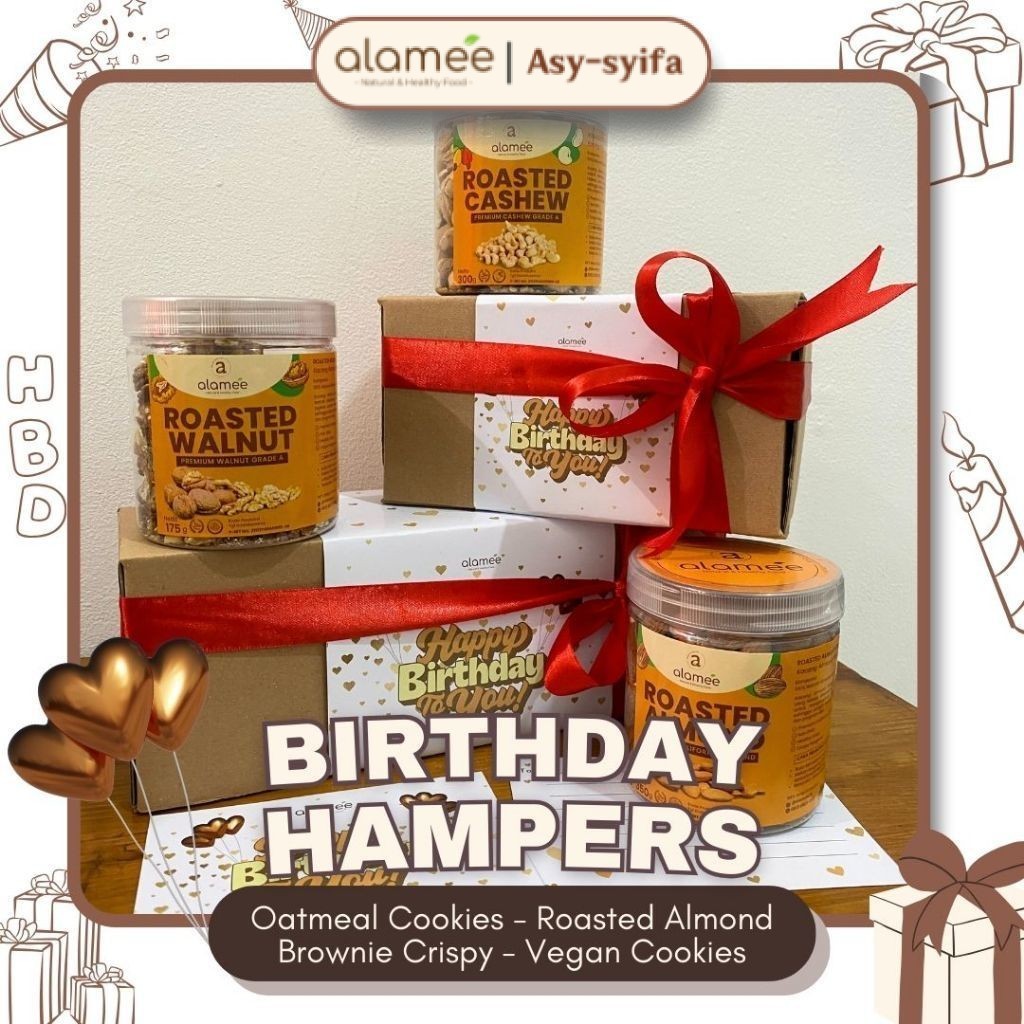 

ALAMEE Kado Ulang Tahun Birthday Hampers Hadiah Birth day Parcel Kado Cemilan Sehat Kue Kering Asy Syifa