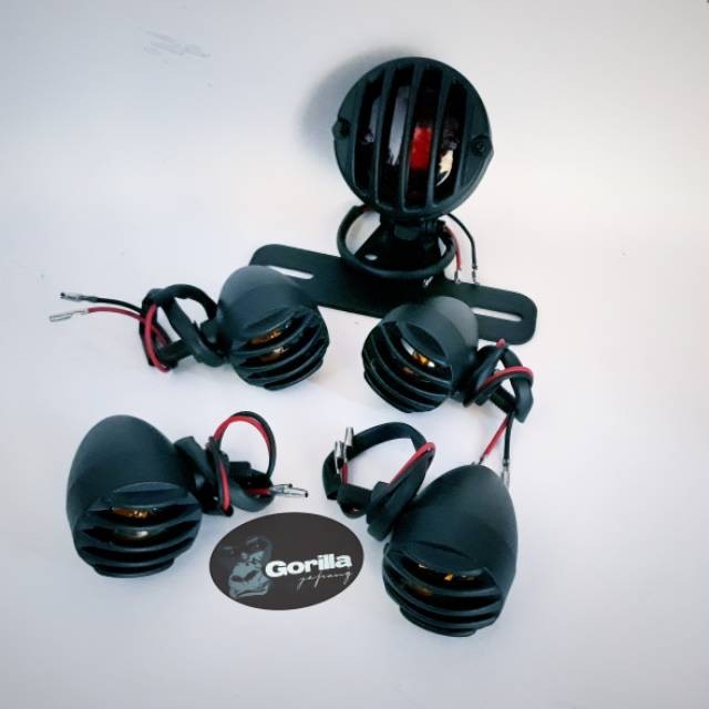 Paket lampu motor stopan japstyle grill dan lampu sen japstyle scorpio Mp gl tiger thunder byson