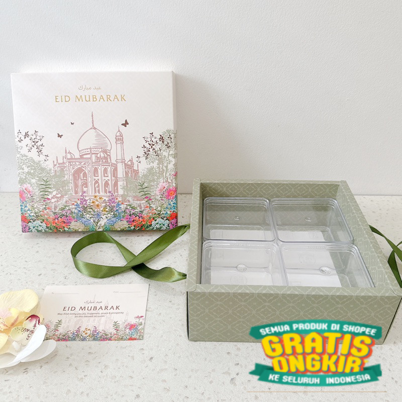 

(Isi 5 Pcs) Box Salwa | Kotak Kue Lebaran 20x20x8cm Kardus Hampers Idul Fitri/ keluarga oleh oleh