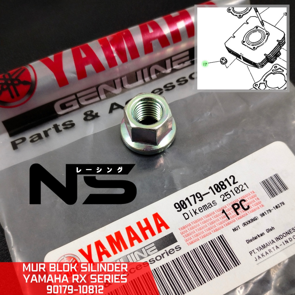 Mur blok krengkes rx king rxk rxking Original yamaha 90179-10812 - Mur 14 block cylinder