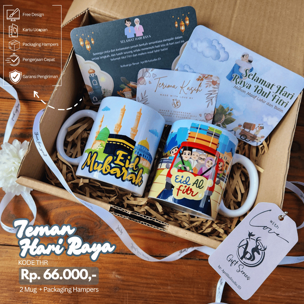 HAMPERS GELAS LEBARAN IDUL FITRI | MUG CUSTOM DESIGN