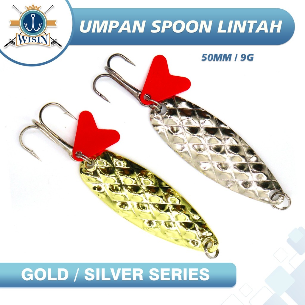 WISIN Spoon Nanas Ekor Merah 9g Lure Umpan Laut - Free Ongkir Shopee