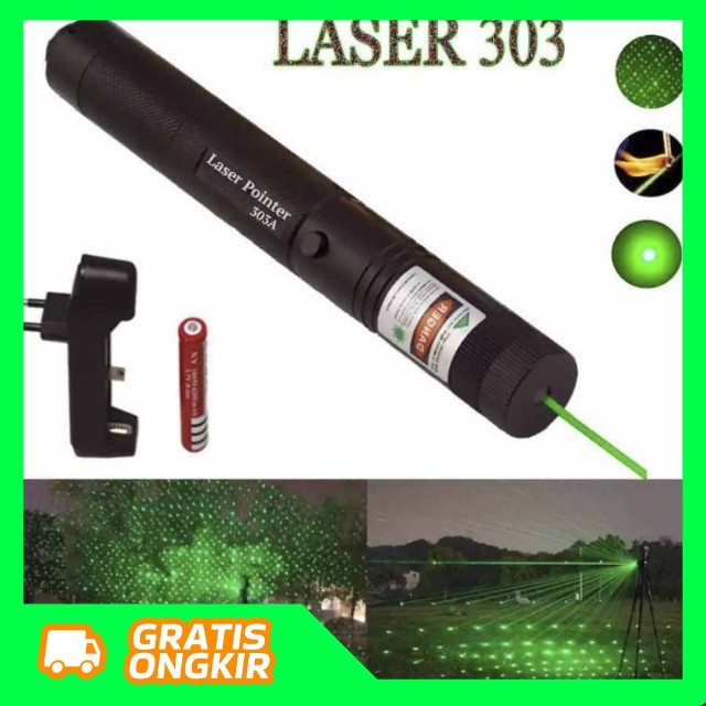 GREEN LASER POINTER 303  /LASER HIJAU VARIASI / LASER HIJAU PENGAMAN