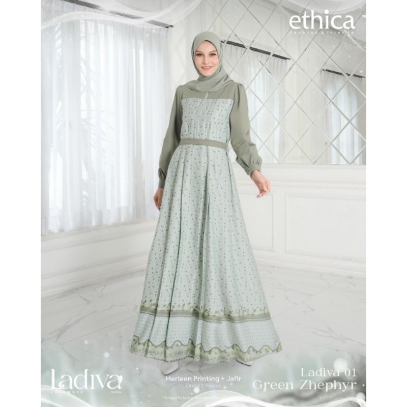 SARIMBIT ETHICA LADIVA 01 GREEN ZEPHYR ETHICA ORIGINAL / SARIMBIT ETHICA 2025 / BAJU COUPLE KELUARGA