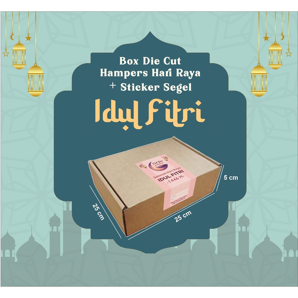

Kardus Die Cut 20x10x5 | Hampers Lebaran + Sticker Segel Tema Lebaran