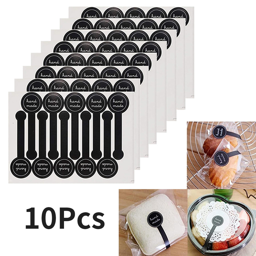 

10pcs 3*10cm stiker dus custom sticker makanan label sticker thank you Untuk penyegelan kotak kue