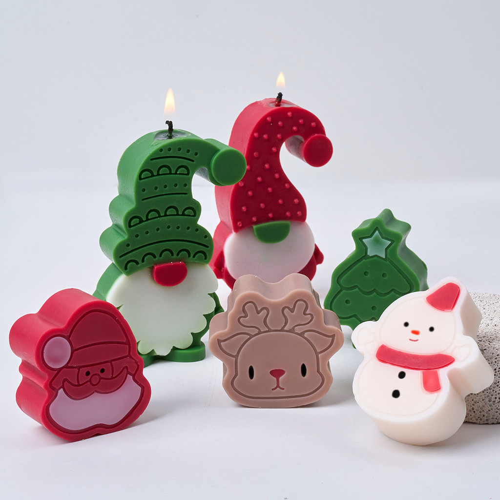 

DIY Ornament Silicone Candle Mold 3D Faceless Santa Claus Crafts Making Soap Plaster Resin Casting Molds Home Decor