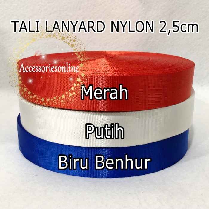 

ANDMA Tali Id Card / Lanyard nylon / Id Card Nylon 2,5 cm Per Roll - Putih