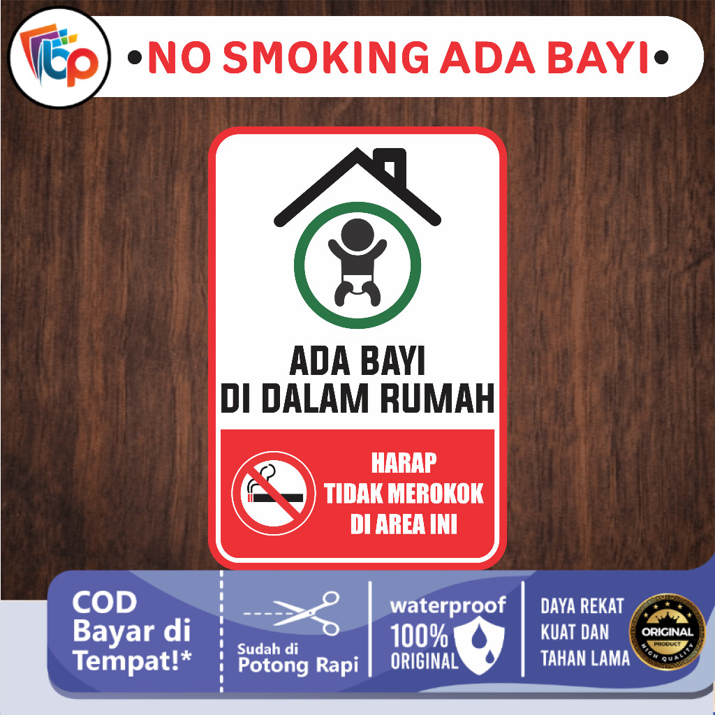 

Stiker No Smoking Ada Bayi - Sticker Warning Dilarang Merokok