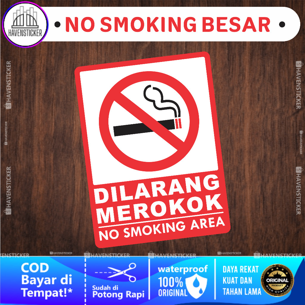 

Stiker Dilarang Merokok - No Smoking Area Ukuran Besar Laminasi Kilat