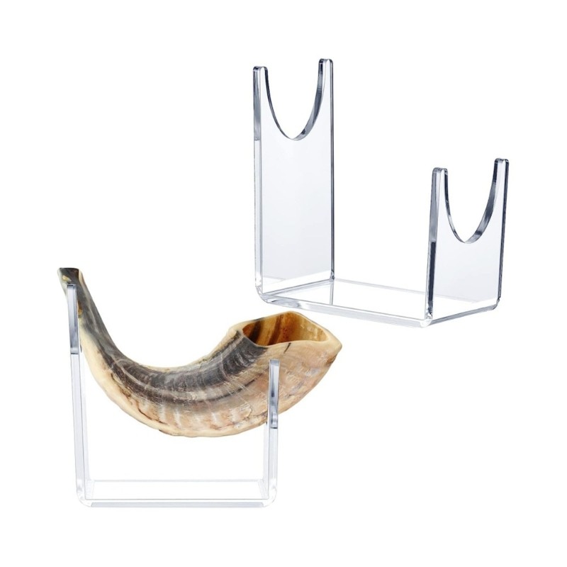 2x Shofar Stand Clear Acrylic Stand for Shofar Sturdy Shofar Horn Stand for Home Decor Jewish Shofar