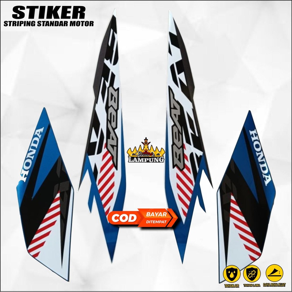 Striping Standart Motor Beat Deluxe Cbs 2023 Biru