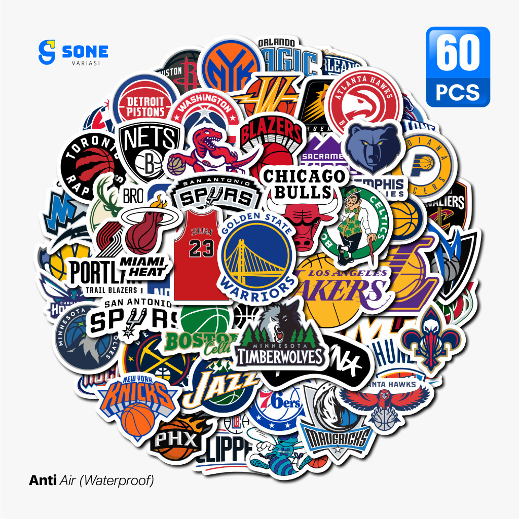 

Sticker Pack Club Basket NBA Paper Vinyl Waterproof untuk Sticker Laptop Journal Diary Notebook