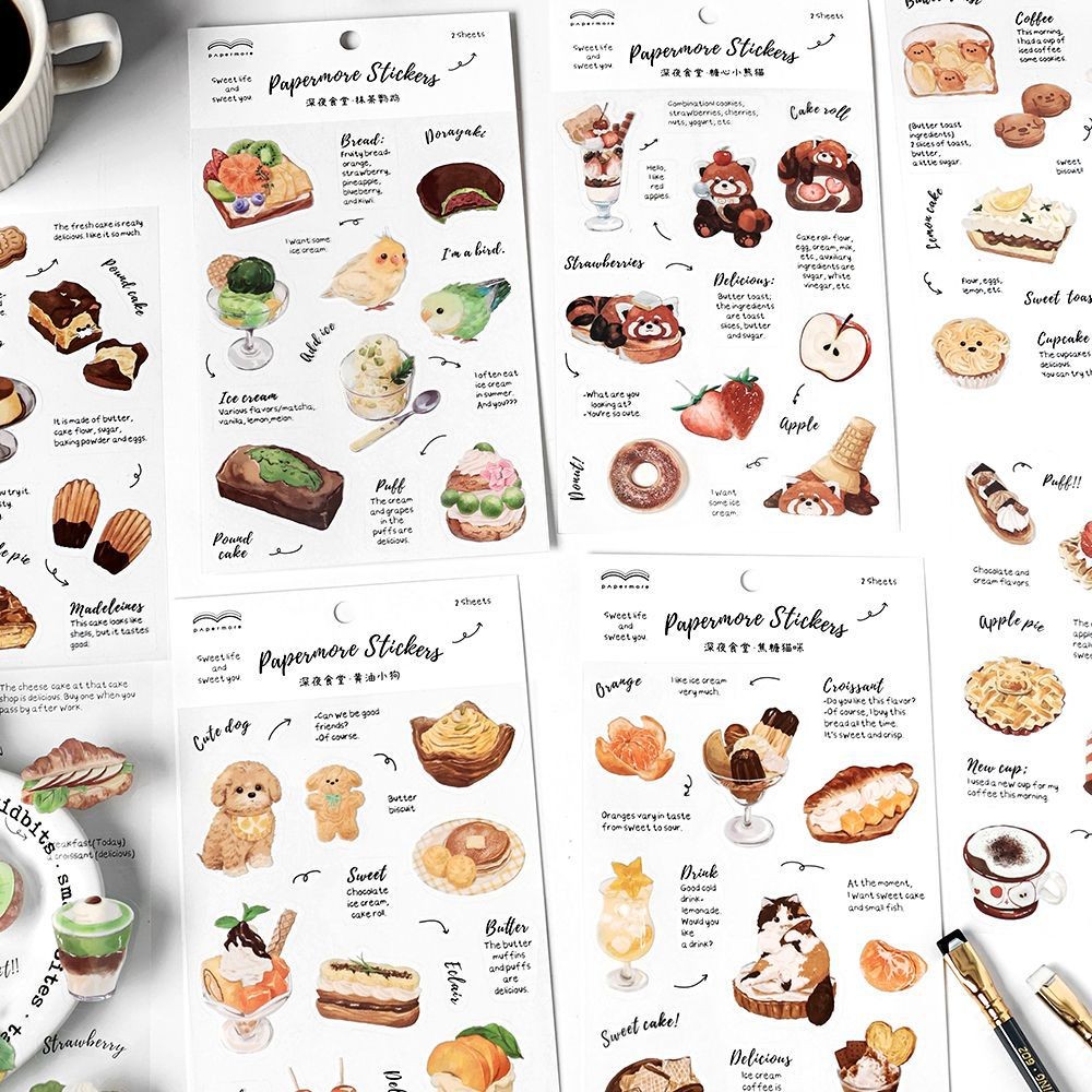 

[HARU] Midnight Diner Series Sticker Sheet Pack Decorations Journal Binder Scrapbook Polaroid Notebook Journaling Korea