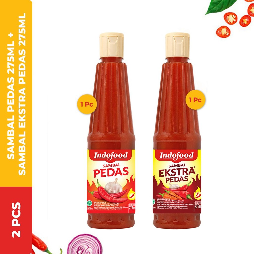 

1 Pcs Sambal Pedas 275ml + 1 Pcs Sambal Ekstra Pedas 275ml