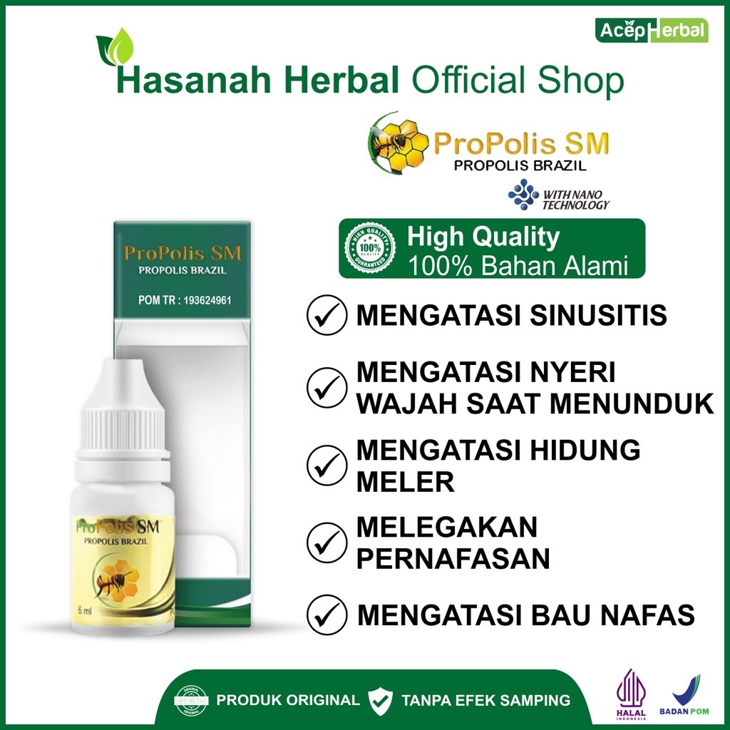

Obat Sinusitis Hidung Meler Nyeri Wajah Dan Atasi Bau Nafas Propolis SM Asli 100% Original BPOM