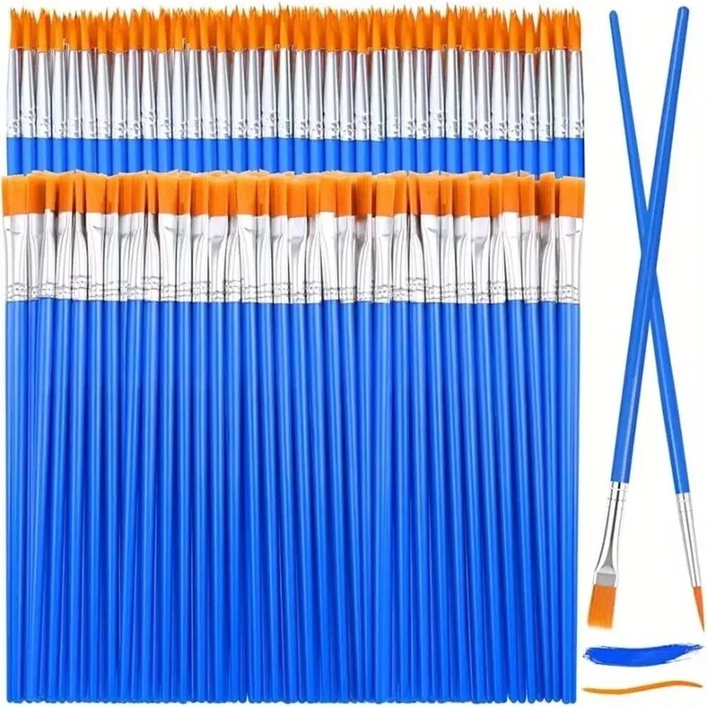 

30pcs Small Fine Nylon Hair Detail Flat Paint Brush For Drawing Watercolor Brushes Paint Brushes Pen For Student Art Stationery