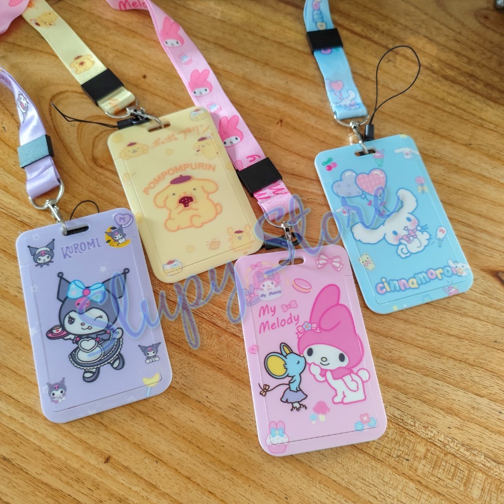 

SLP Name Tag Id Card Holder Gantungan Kartu Nama Cinnamoroll My Melody Kuromi Pompompurin