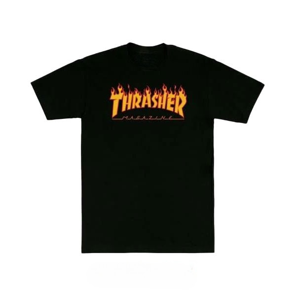 BEMELE Thrasher Japan T-Shirt : Flame - Hitam, M