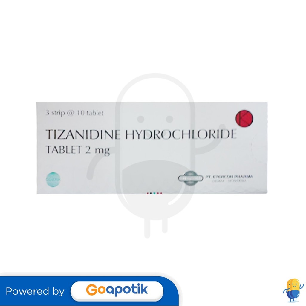 Tizanidine Hydrochloride Etercon 2 Mg Box 30 Tablet
