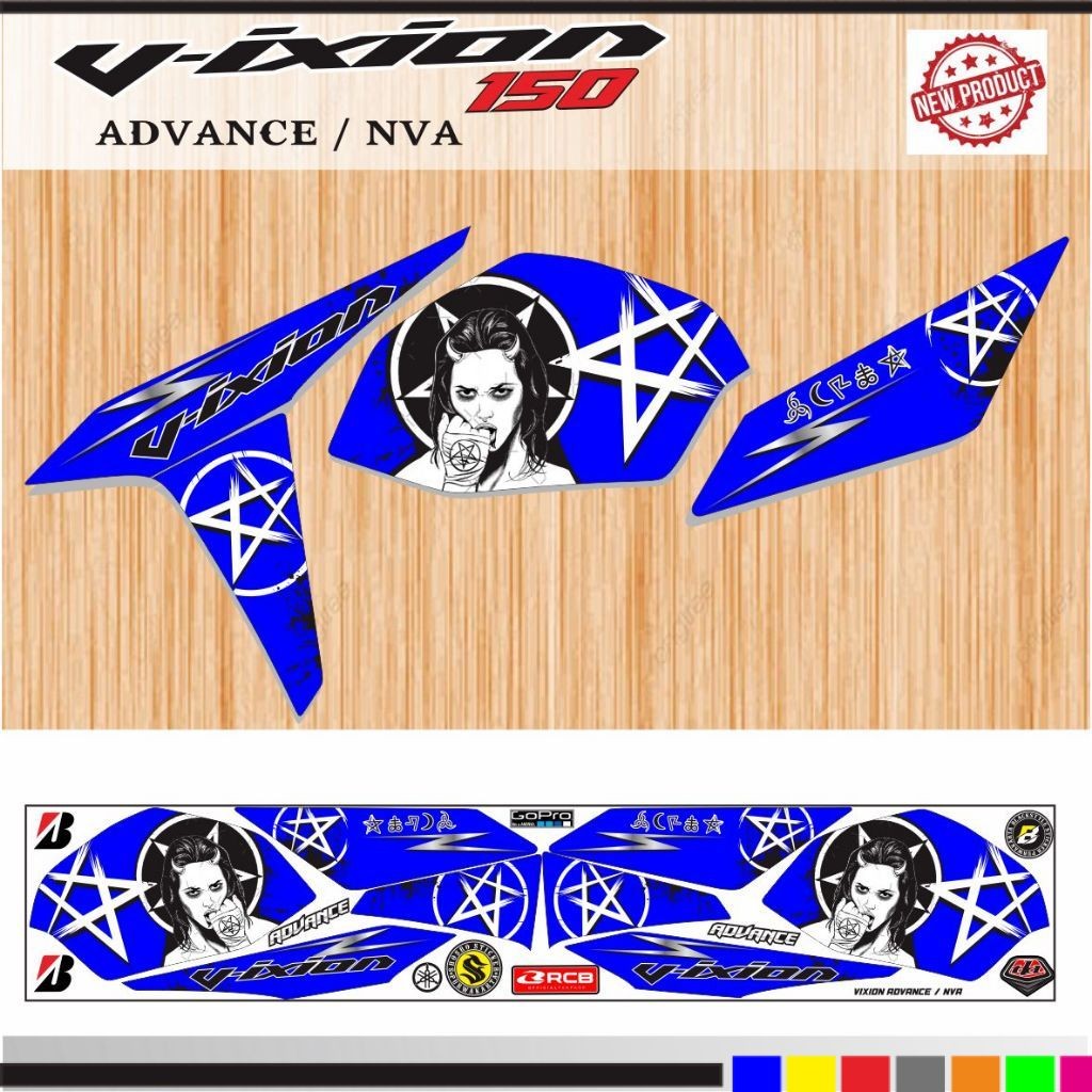 STIKER LIS MOTOR VIXION ADVANCE NVA 150 STRIPING VIXION LIS