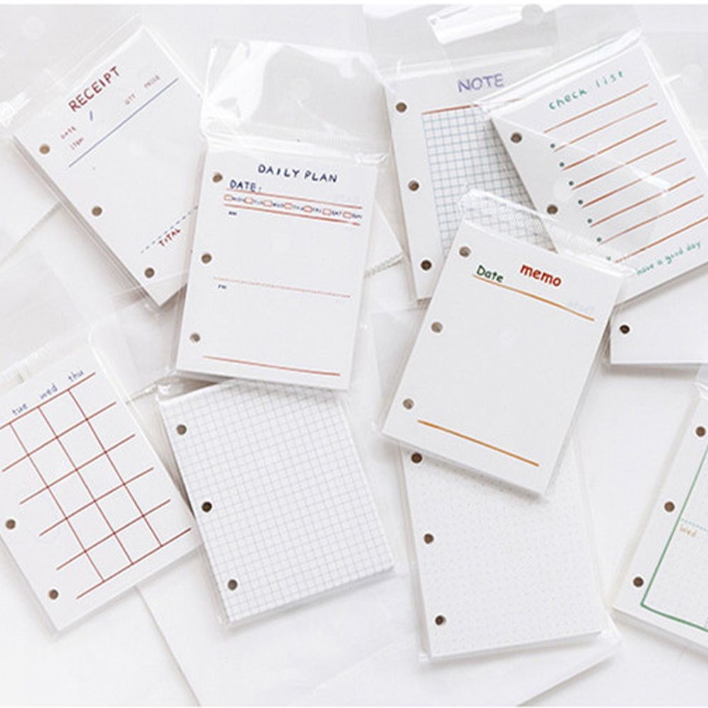 

60/80 Sheets 3 Holes Loose-leaf Mini Notebook Refill Paper Separator Page Daily List Inner Pages To Do Agenda Notebook Inner