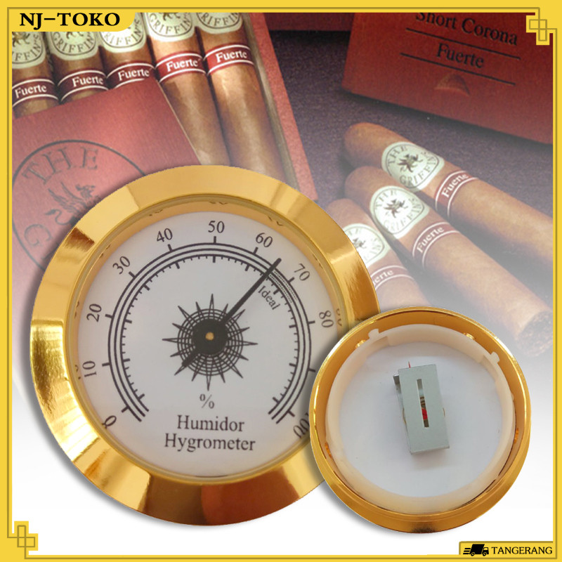 50MM Termohigrometer Humidor Thermo Hygrometer Kotak Cerutu