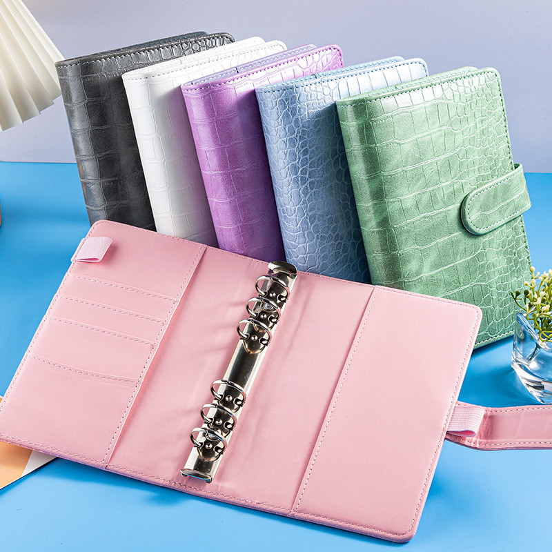 

A6 Luxury Budget Planner Notebook With Cash Zipper Envelopes Binder Pockets Cash Wallet For Save Money Organizer Crocodile