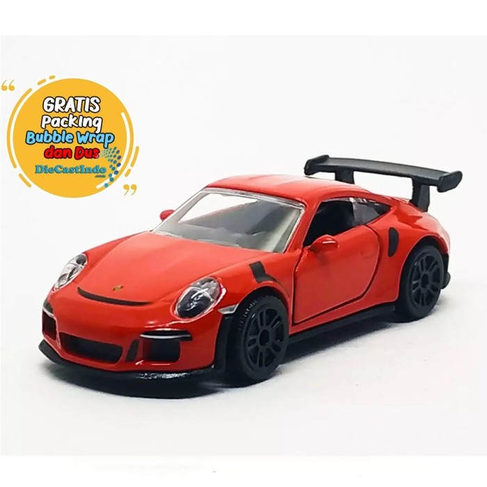 Majorette Car Collectable Wheel Display Pomade Open Box Porsche 911 GT3 RS Merah