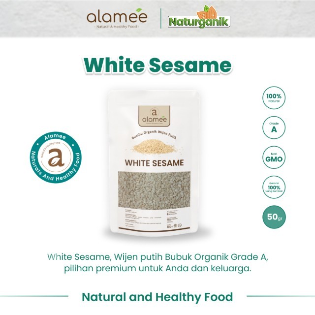 

ALAMEE Wijen Putih Sangrai White Sesame Seed Bumbu Dapur Organik Masak 50 Gram Naturganik