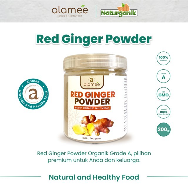 

ALAMEE Red Ginger Powder Premium Minuman Jahe Merah Bubuk Tanpa Campuran Sehat Serbuk Minuman 200gr Naturganik